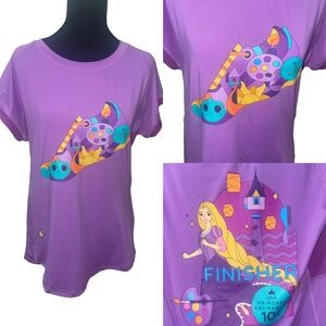Walt Disney Princess Enchanted Rapunzel Finisher 2024 Sz M Purple Top Sz M 10K